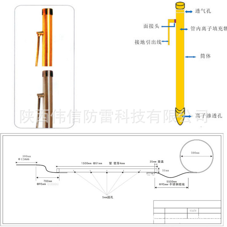 電解離子防腐接地極安裝示意圖2