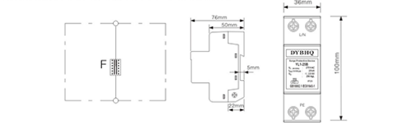 LY1-25B電涌保護(hù)器結(jié)構(gòu)尺寸